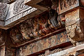 The great Chola temples of Tamil Nadu - The Airavatesvara temple of Darasuram. Detail of the decoration of the vimana. 